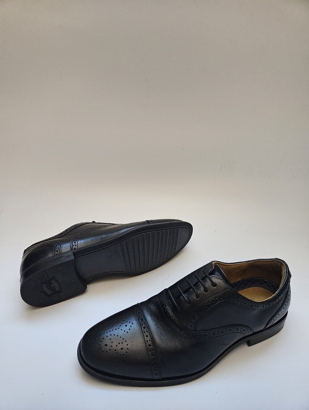 Florsheim Rucci Cap Toe Balmoral Oxford Black Dress Shoes Men s Size 9W